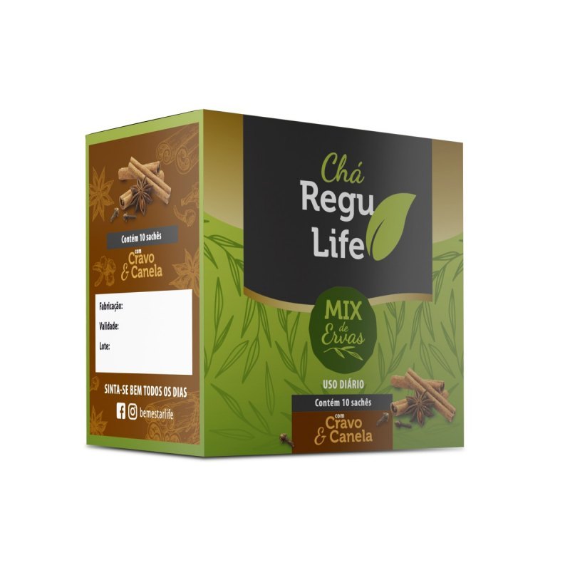 CHÁ REGU LIFE 10 SACHET - COM CRAVO E CANELA