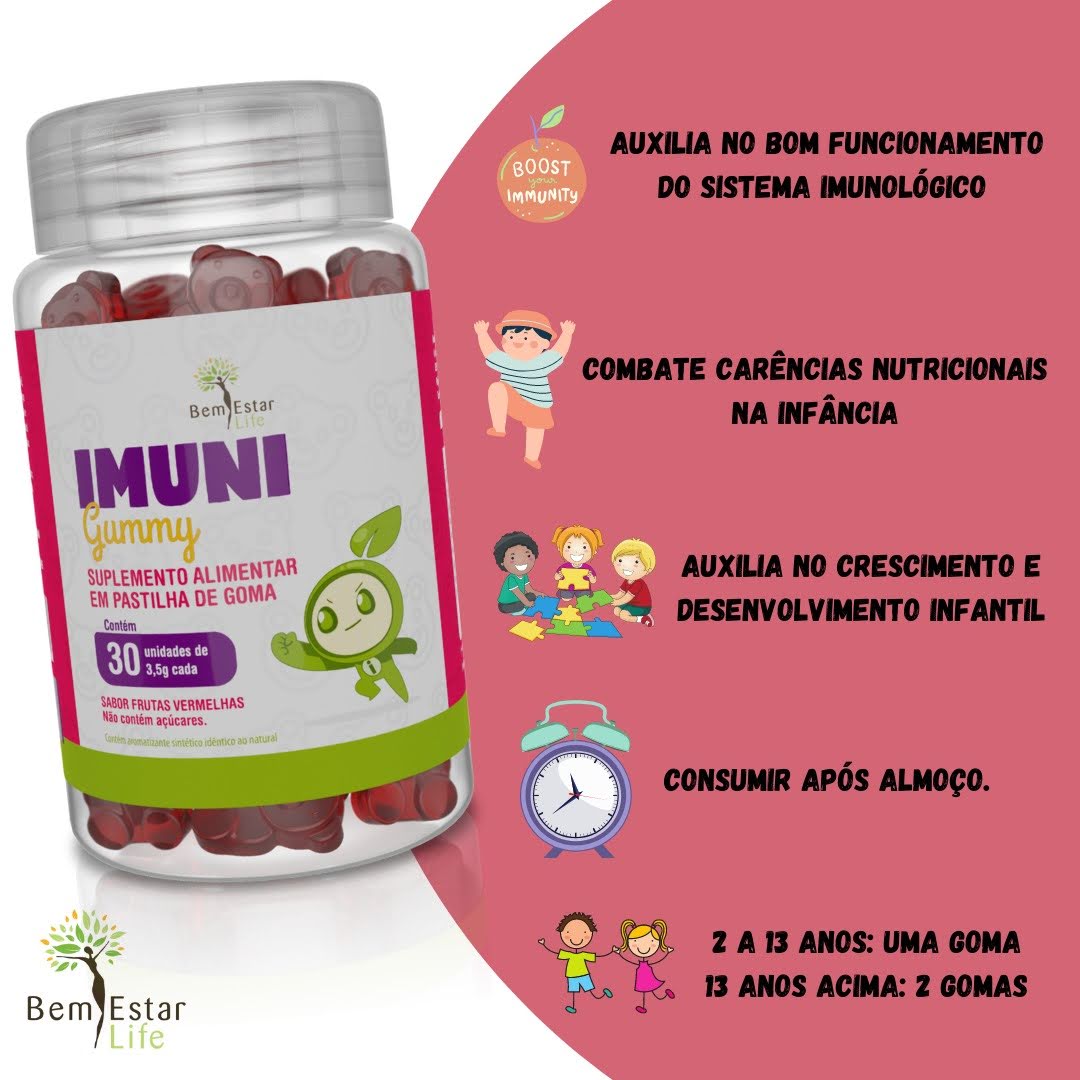 IMUNI GUMMY, MULTIVITAMINICO KID - 30 UNIDADES GOMINHAS