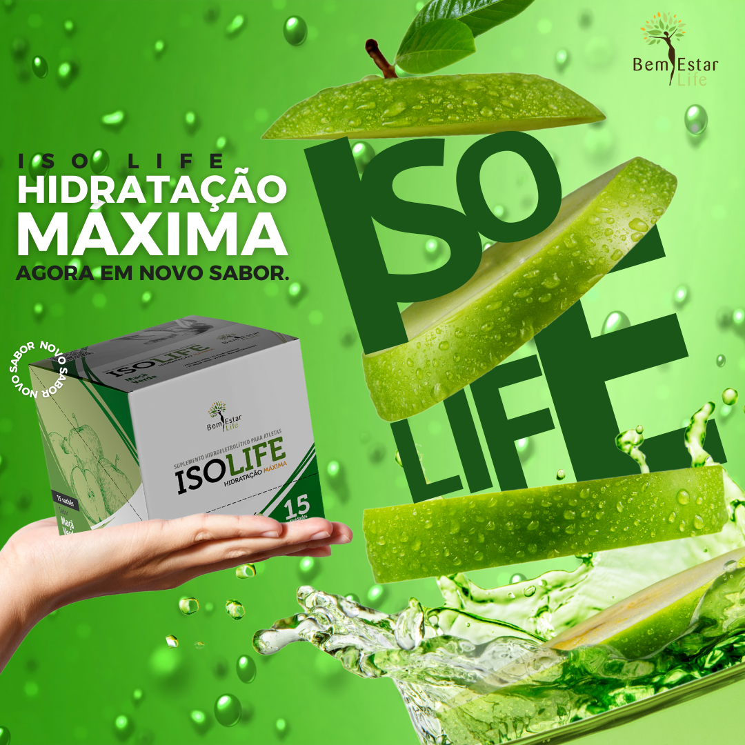 ISO LIFE ISOTONICO, 15 SACHET - SABOR MAÇÃ VERDE