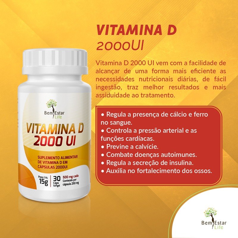 VITAMINA D - 2000 UI - 30 CAPSULAS