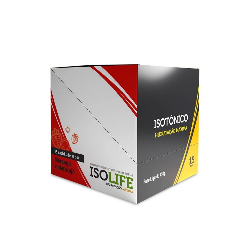 ISO LIFE ISOTONICO, 15 SACHET - SABOR MORANGO COM MARACUJA