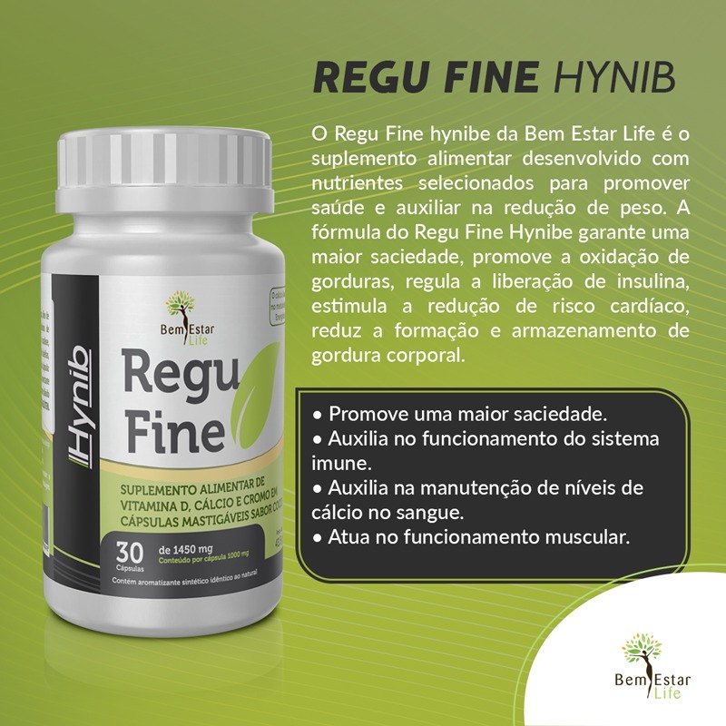 REGU FINE HYNIB - 30 CAPSULAS MASTIGAVEIS SOFT GEL